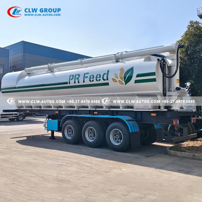 3-Axle 55mÂ³ Aluminum Bulk Feed Semi-Trailer hydraulic auger detail