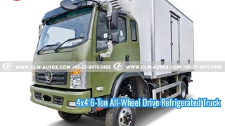 Camion refrigerato a trazione integrale 4x4 da 6 tonnellate con unità di refrigerazione non indipendente