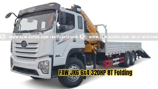 Camion gru con braccio pieghevole FAW JK6 6x4 320HP 8T