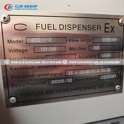 HOWO 4x2 Fuel Dispenser Truck with Explosion-Proof Dispenser and 5-60 L/min Flow Rate Powered by 116hp Diesel Engine